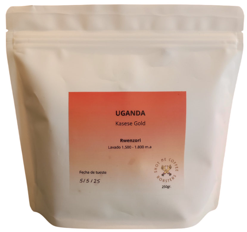 Empaque de café Uganda Kasese Gold Rwenzori proceso lavado
